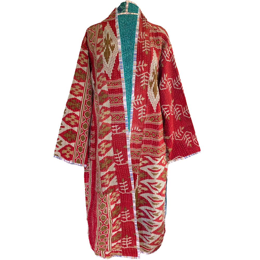 Miju Cotton Vintage Quilted Kantha Coat ONE OF KIND