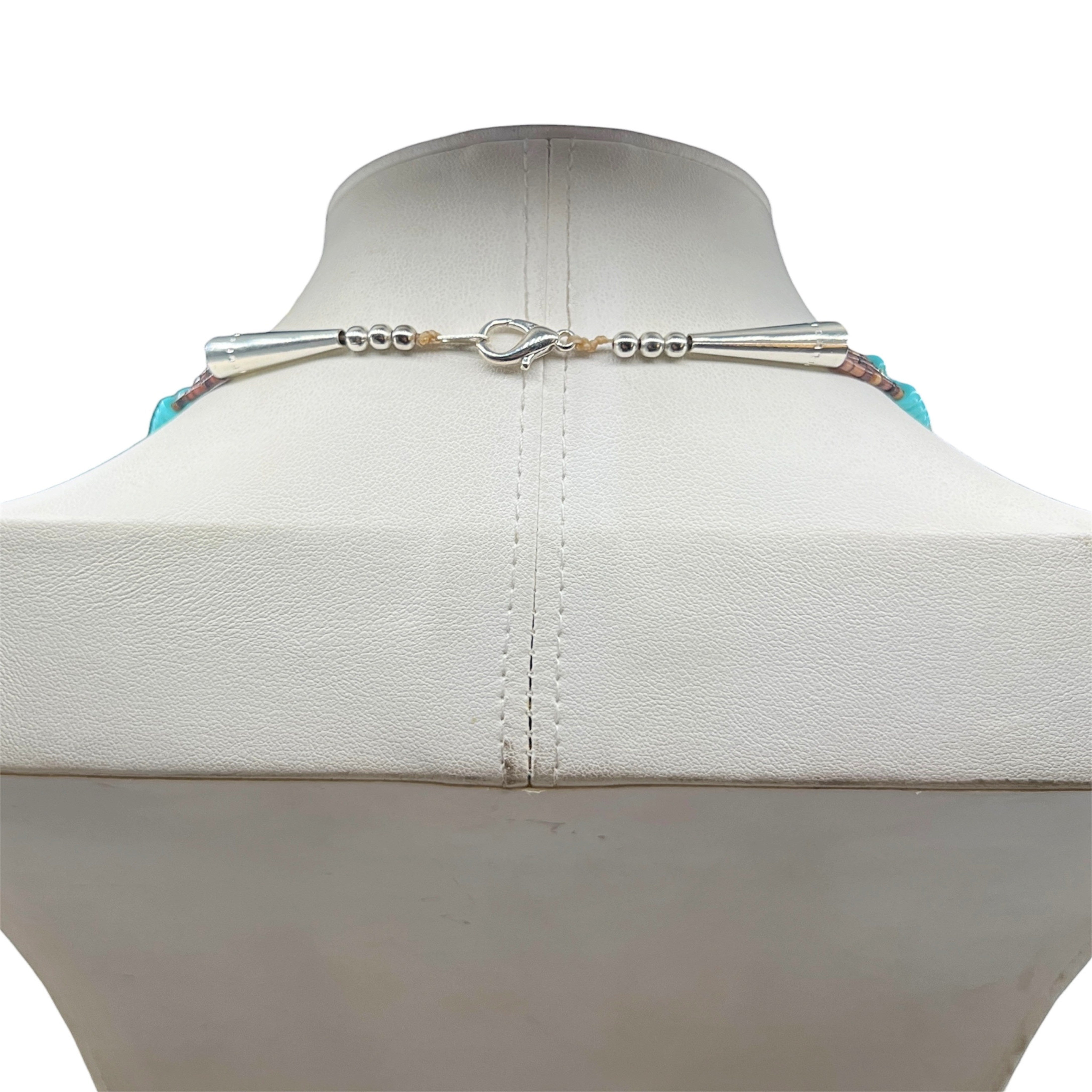 Turquoise, Coral, and Heishi Santo Domingo Necklace