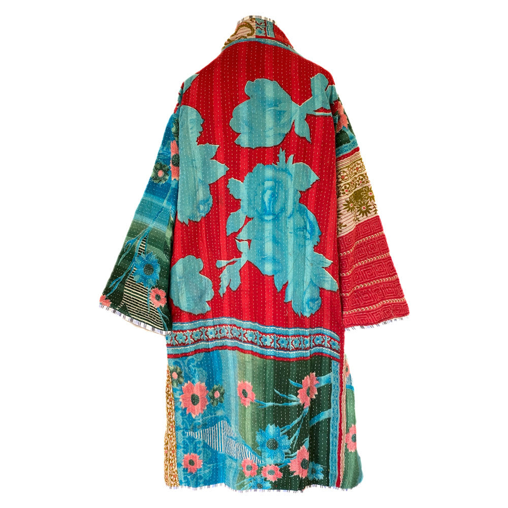 Aiukli cotton vintage quilted kantha coat