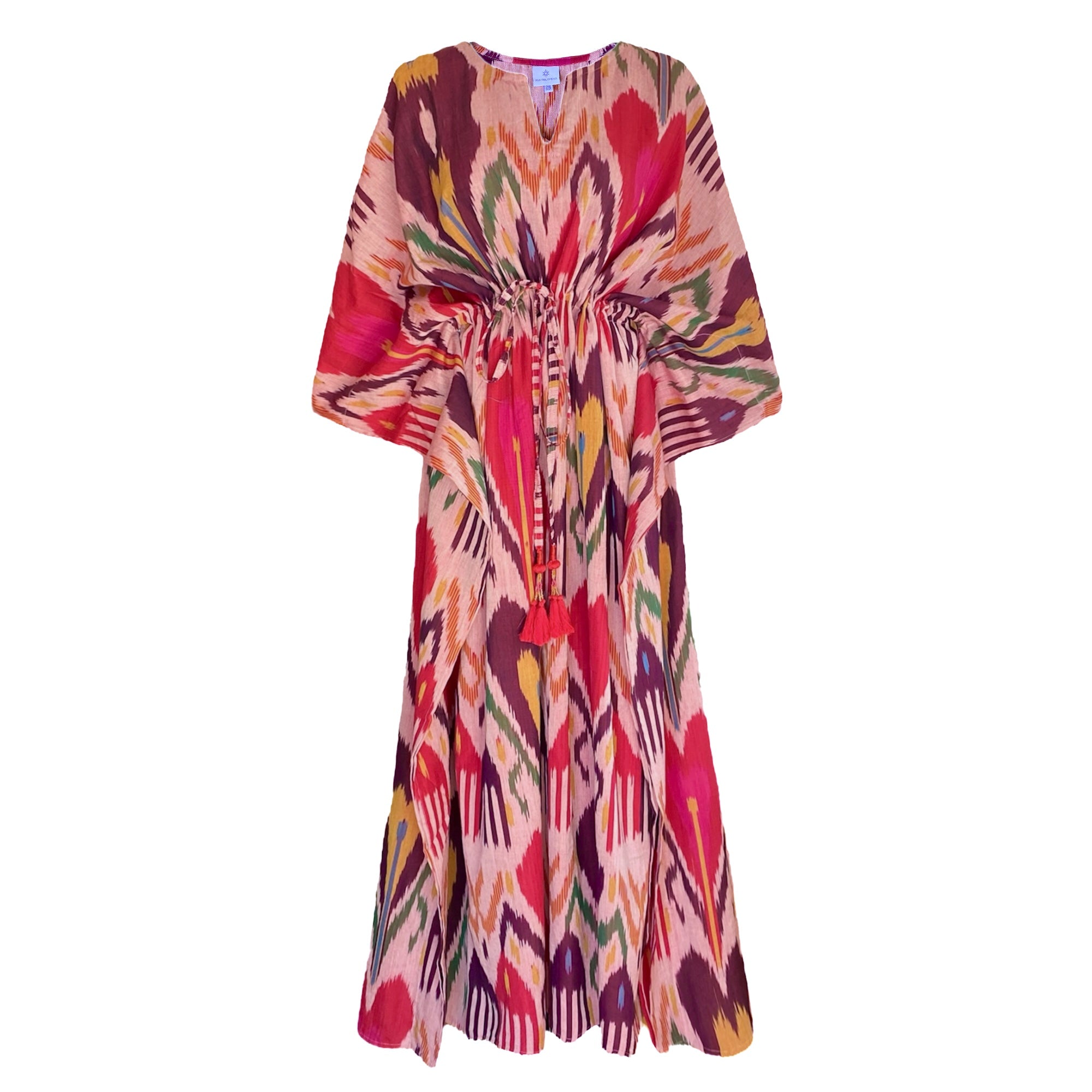 Monterosso Ikat Maxi Kaftan Dress Hand Woven