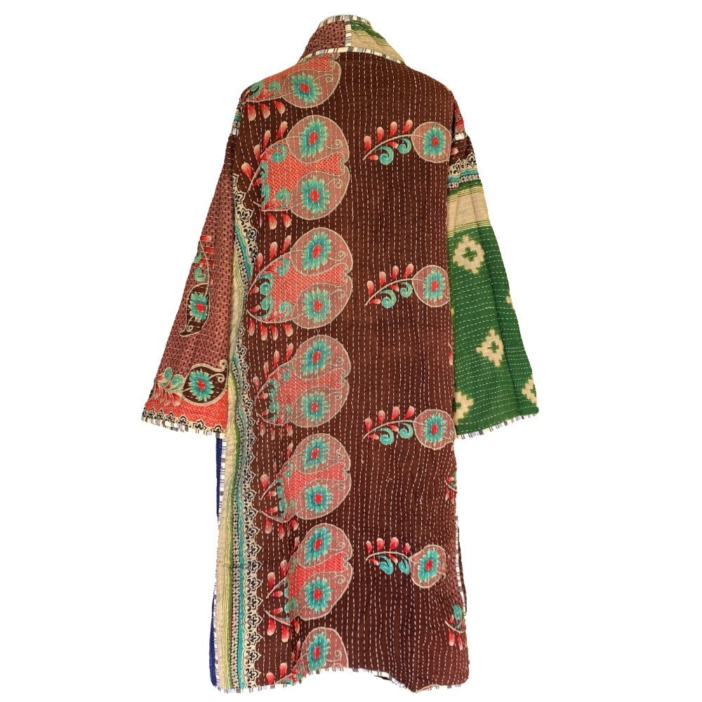 Nepal Vintage Cotton Kantha Coat One of a Kind