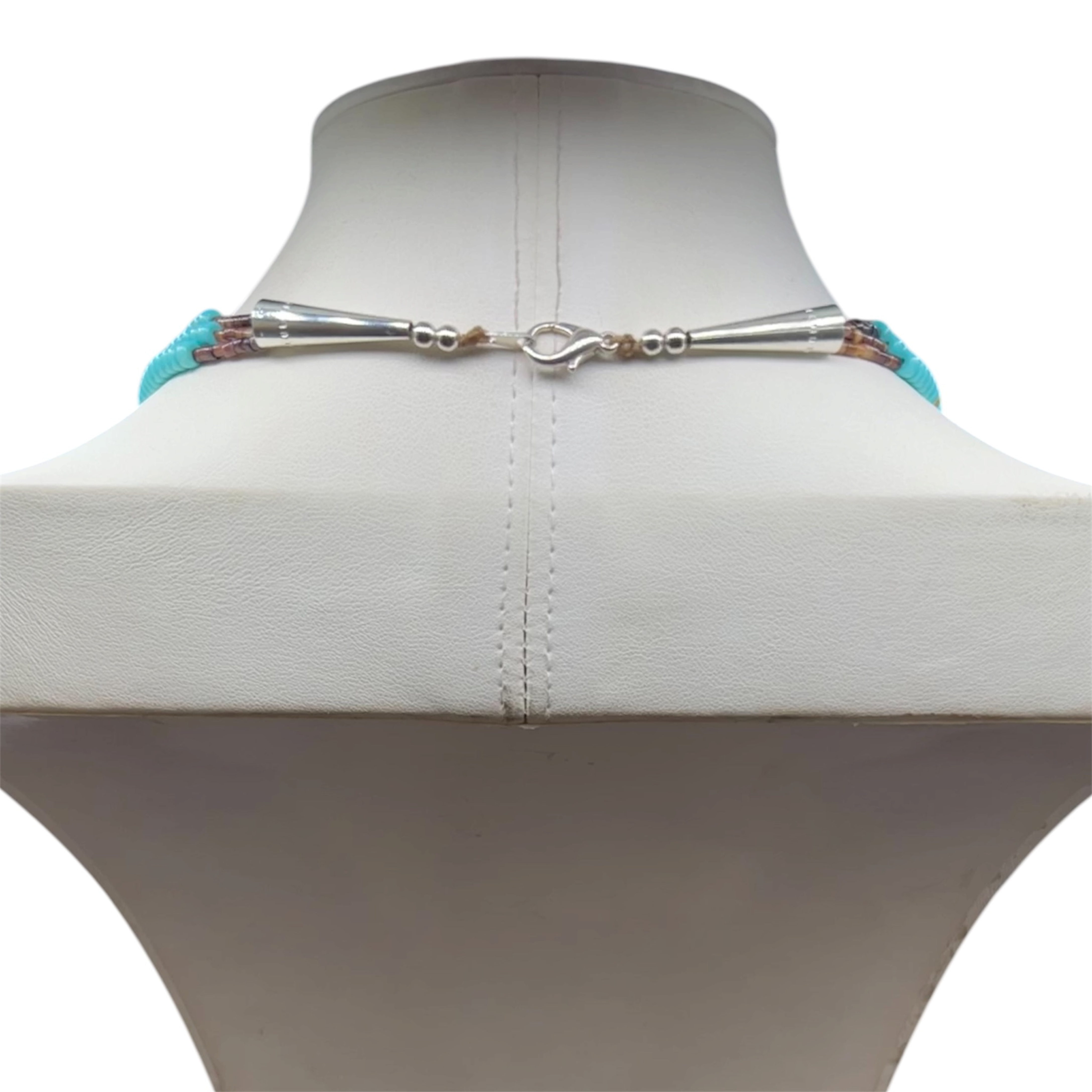 Turquoise Three Strand Heishi Necklace Santo Domingo