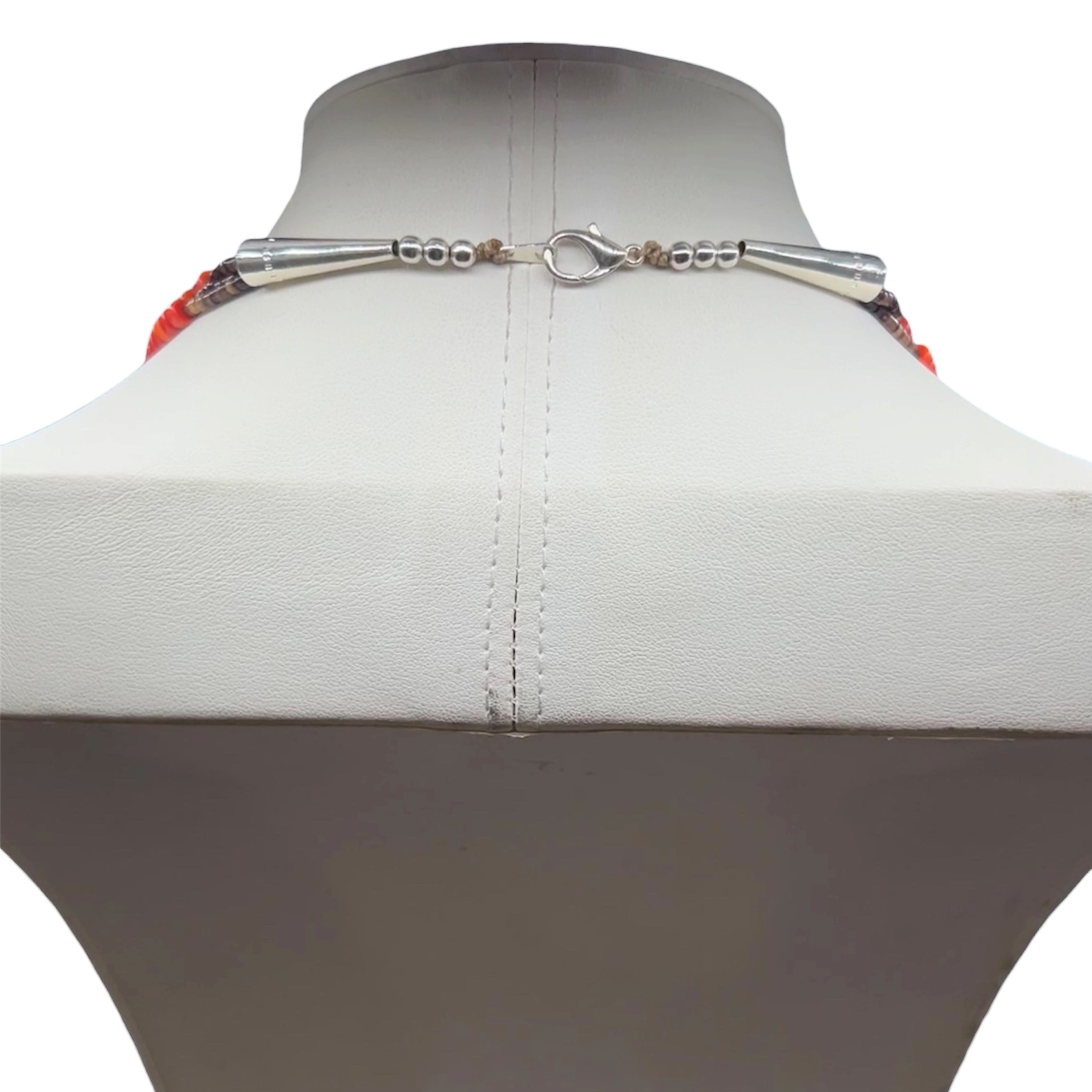 Apple Coral ,Turquoise, and Heishi Necklace Santo Domingo
