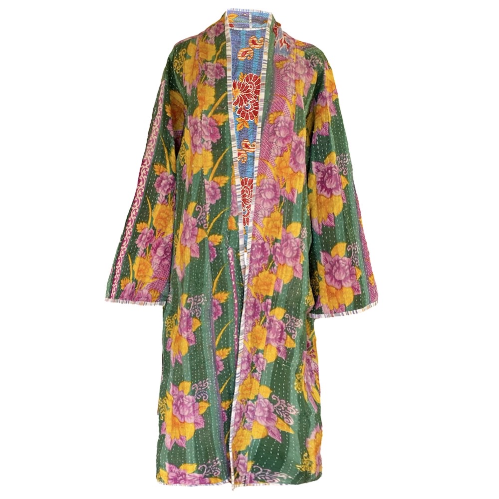 Varde Cotton Vintage Quilted Kantha Coat ONE OF KIND