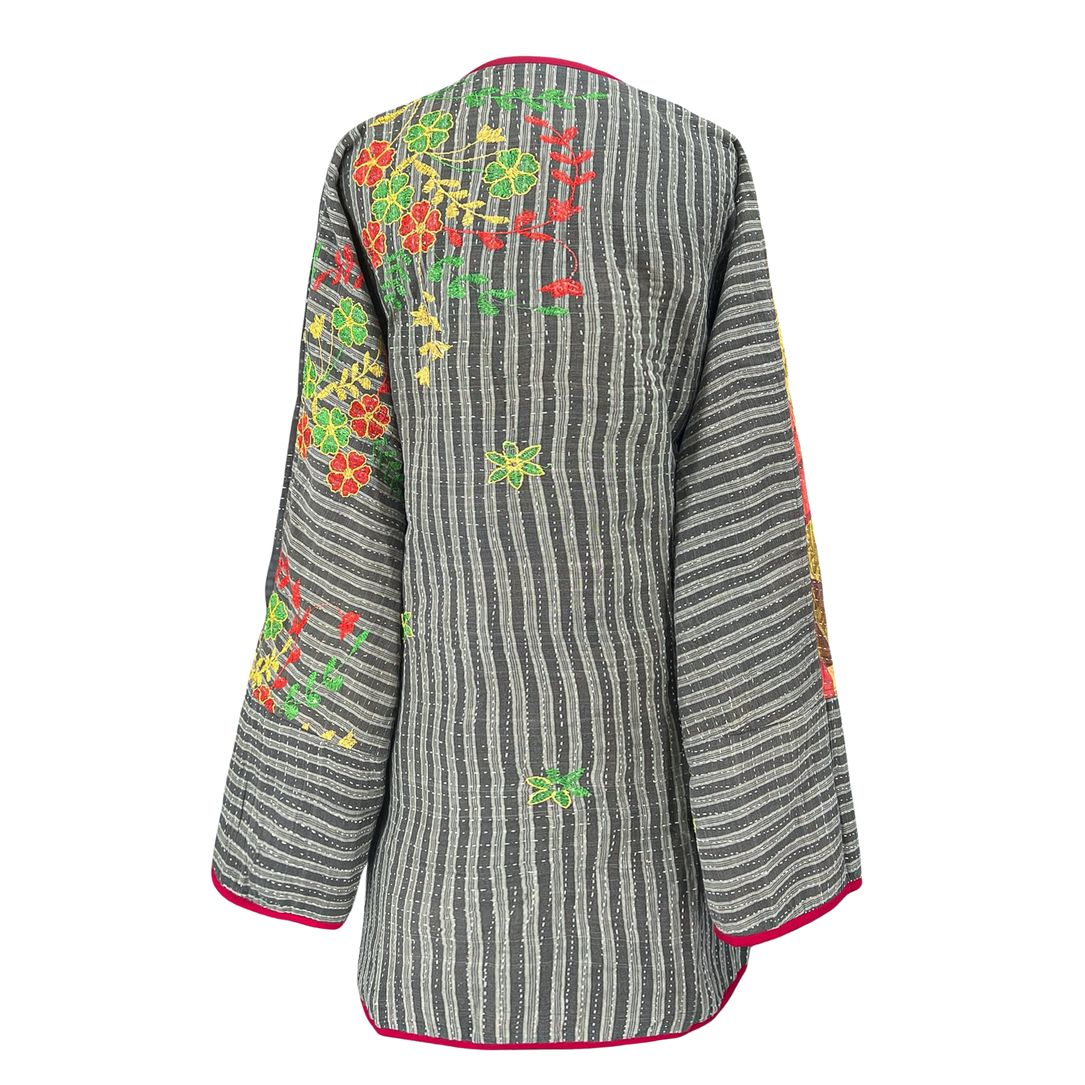 Bengal Boho Floral Kantha Coat One of a Kind