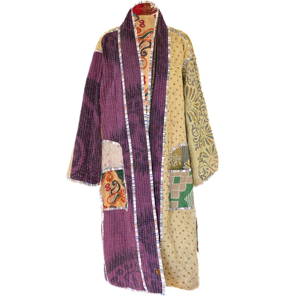 Oyintsa Cotton Quilted Vintage Kantha Coat One of a Kind