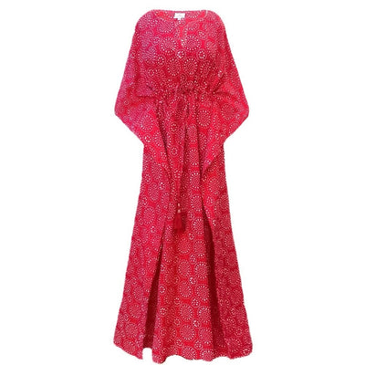 Ronnie Red Maxi Cotton Kaftan