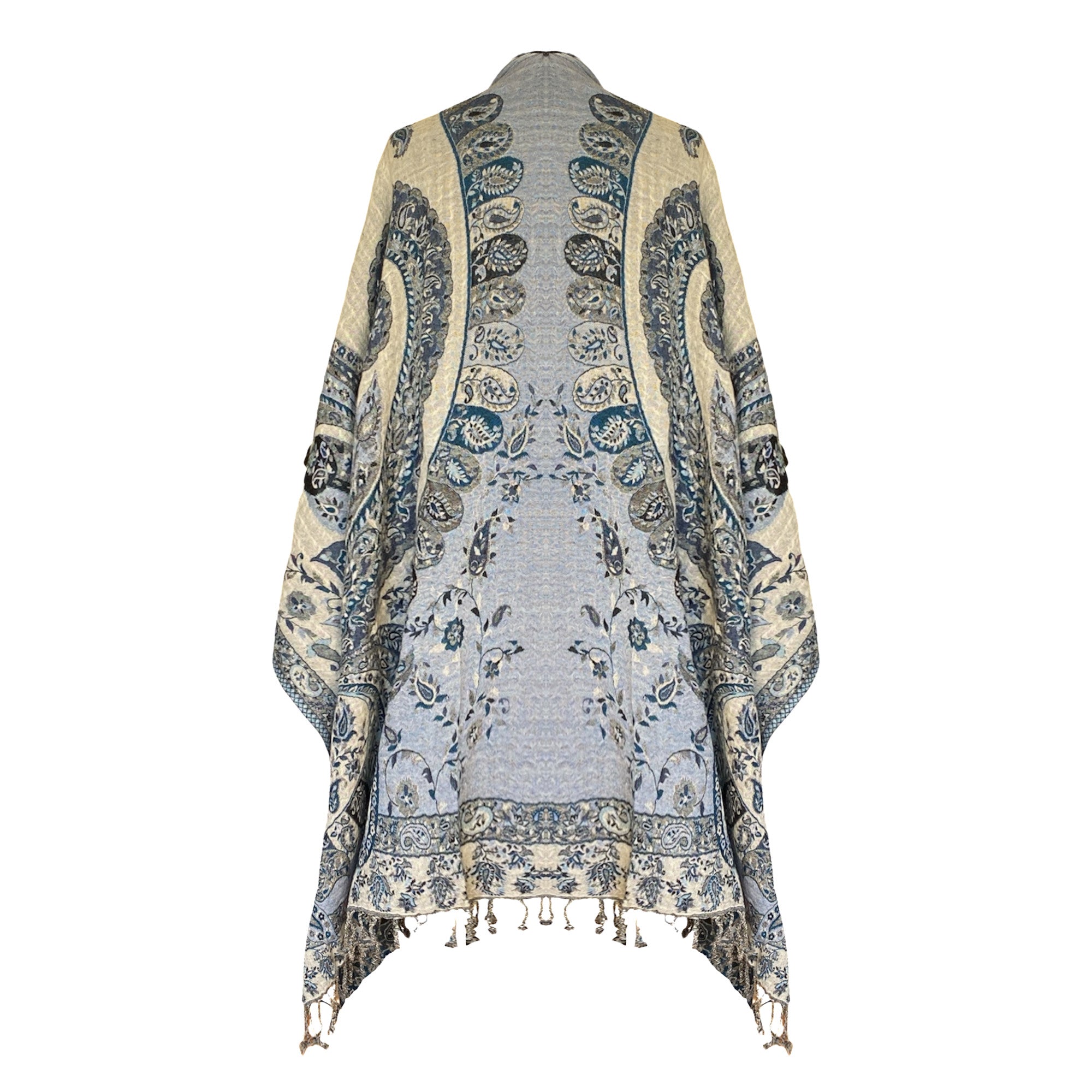 Pescara Paisley Boiled Wool Poncho