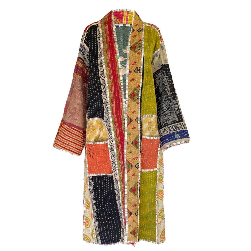 Rera Cotton Vintage Quilted Kantha Coat ONE OF KIND