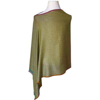 Diwar Olive Pashmina Shawl One of a Kind