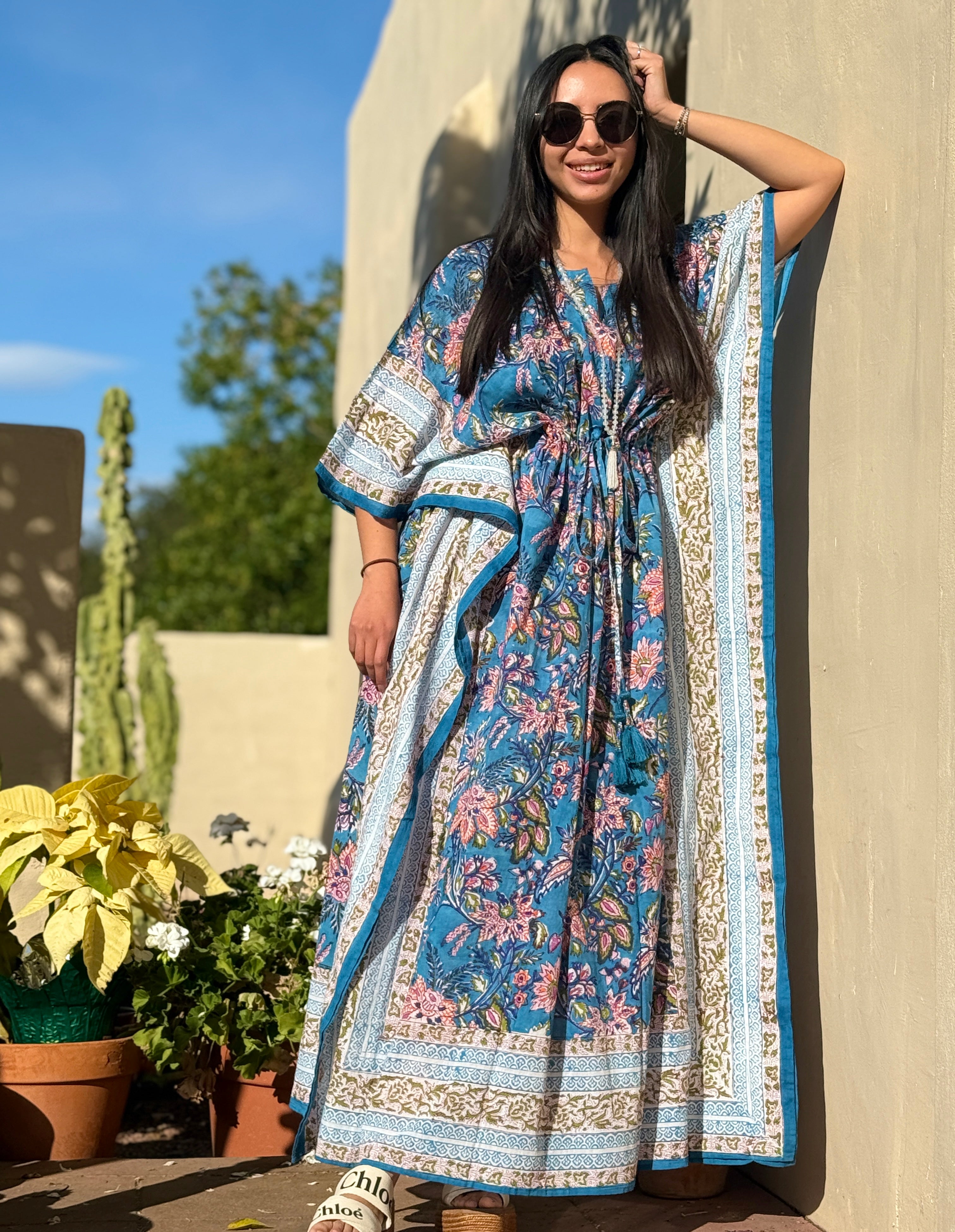 Moorea Floral Maxi Kaftan Dress