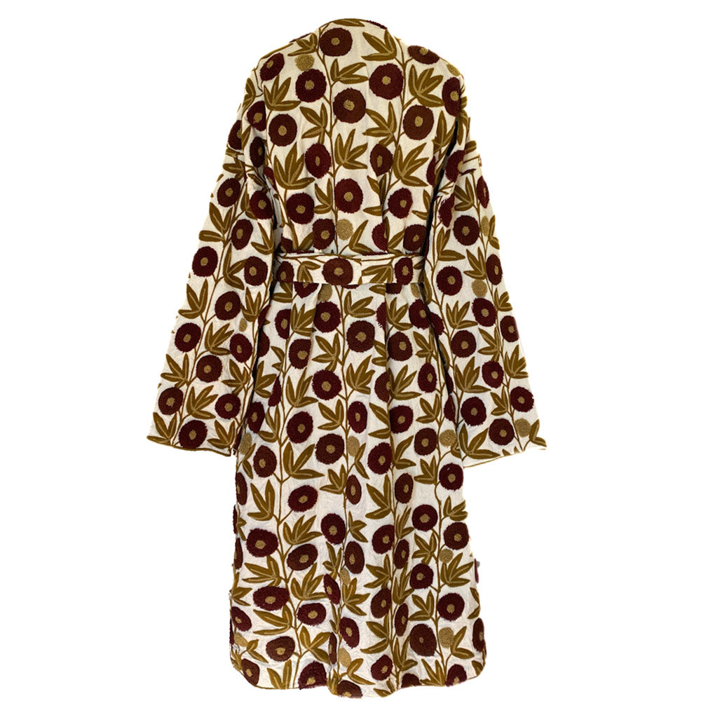 Surat Mocha Floral Crewel Coat One of a Kind