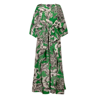 Giardino Verde Italian Silk Maxi Kaftan