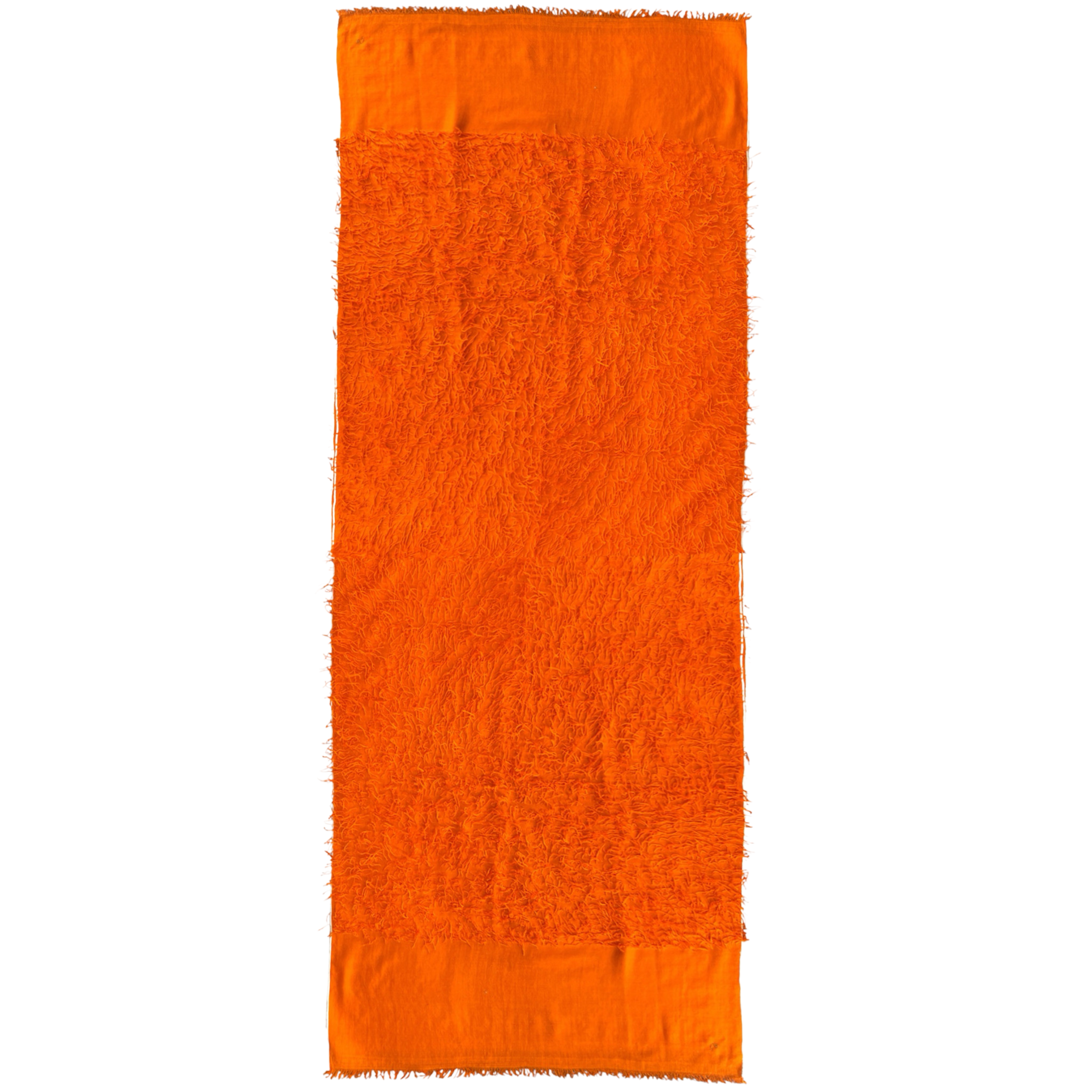 Tangerine Orange Feathered Pashmina Shawl Hand Woven One of a Kind