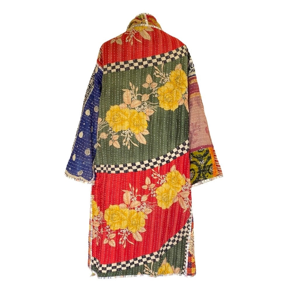 Rera Cotton Vintage Quilted Kantha Coat ONE OF KIND