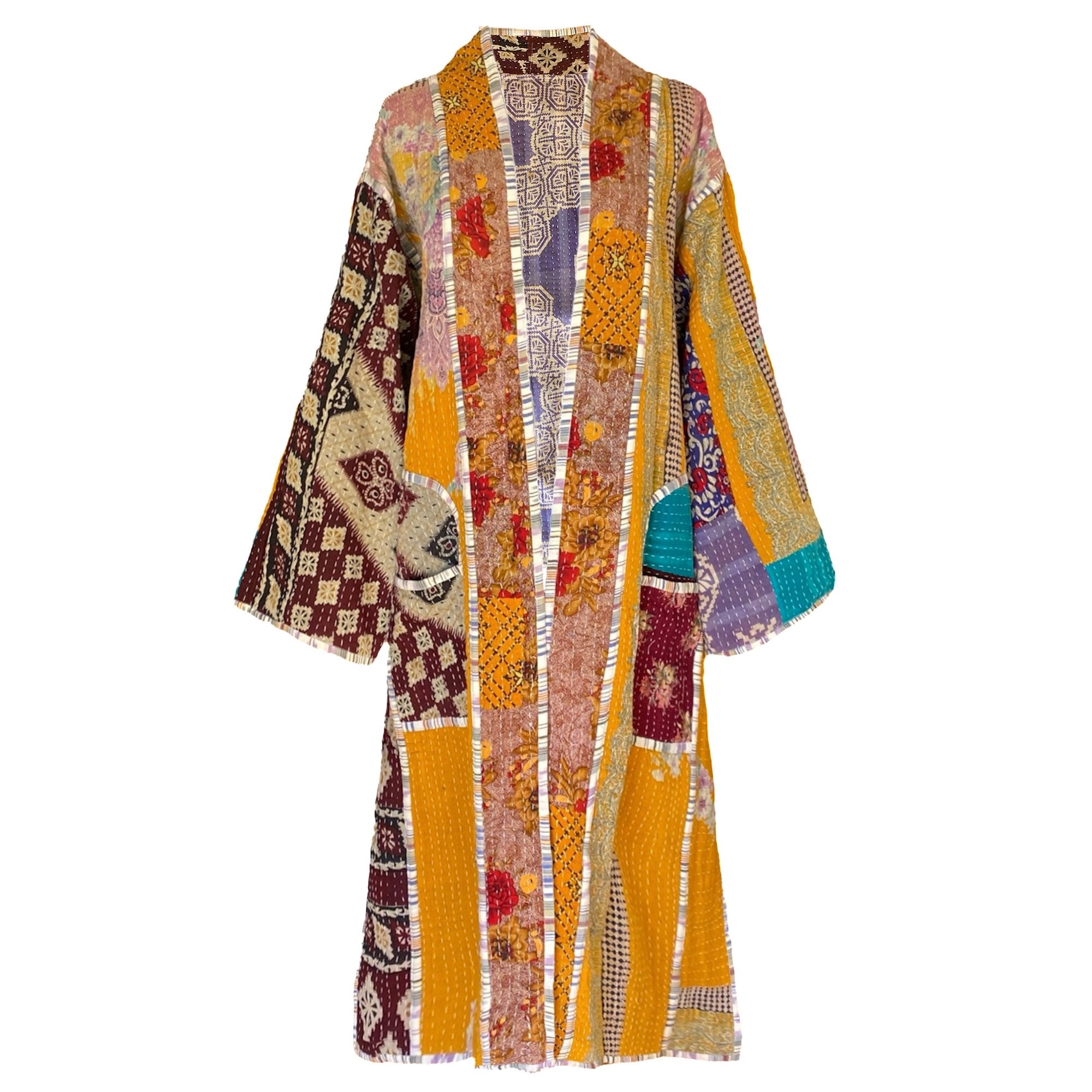 Driana Cotton Vintage Quilted Kantha Coat ONE OF KIND