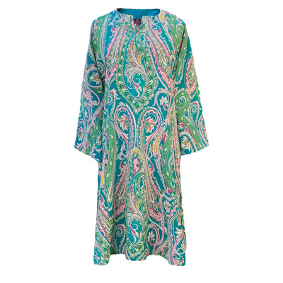 Teal Principessa Italian Silk Midi Tunic