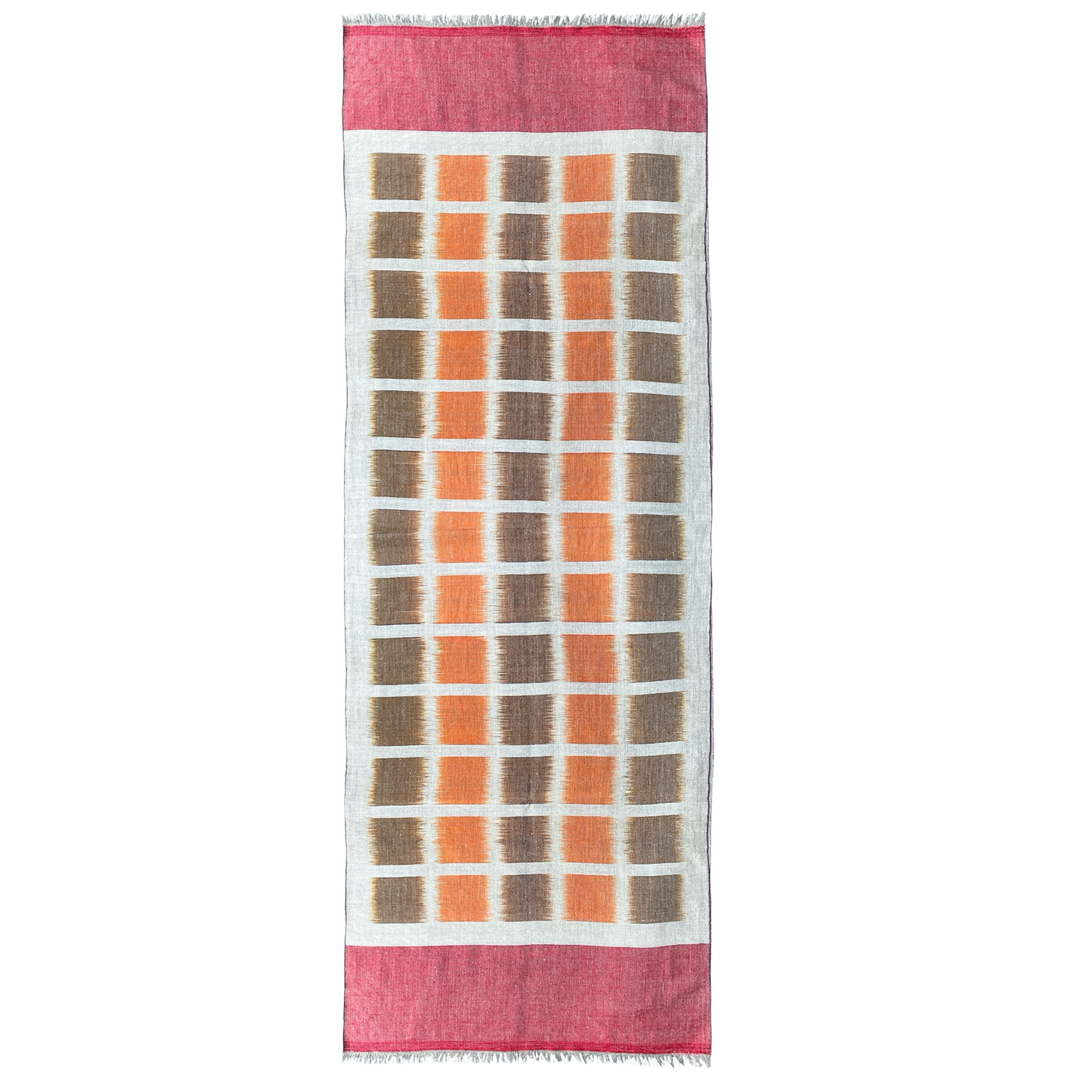 Jammu Check Pashmina Ikat Shawl One of a Kind