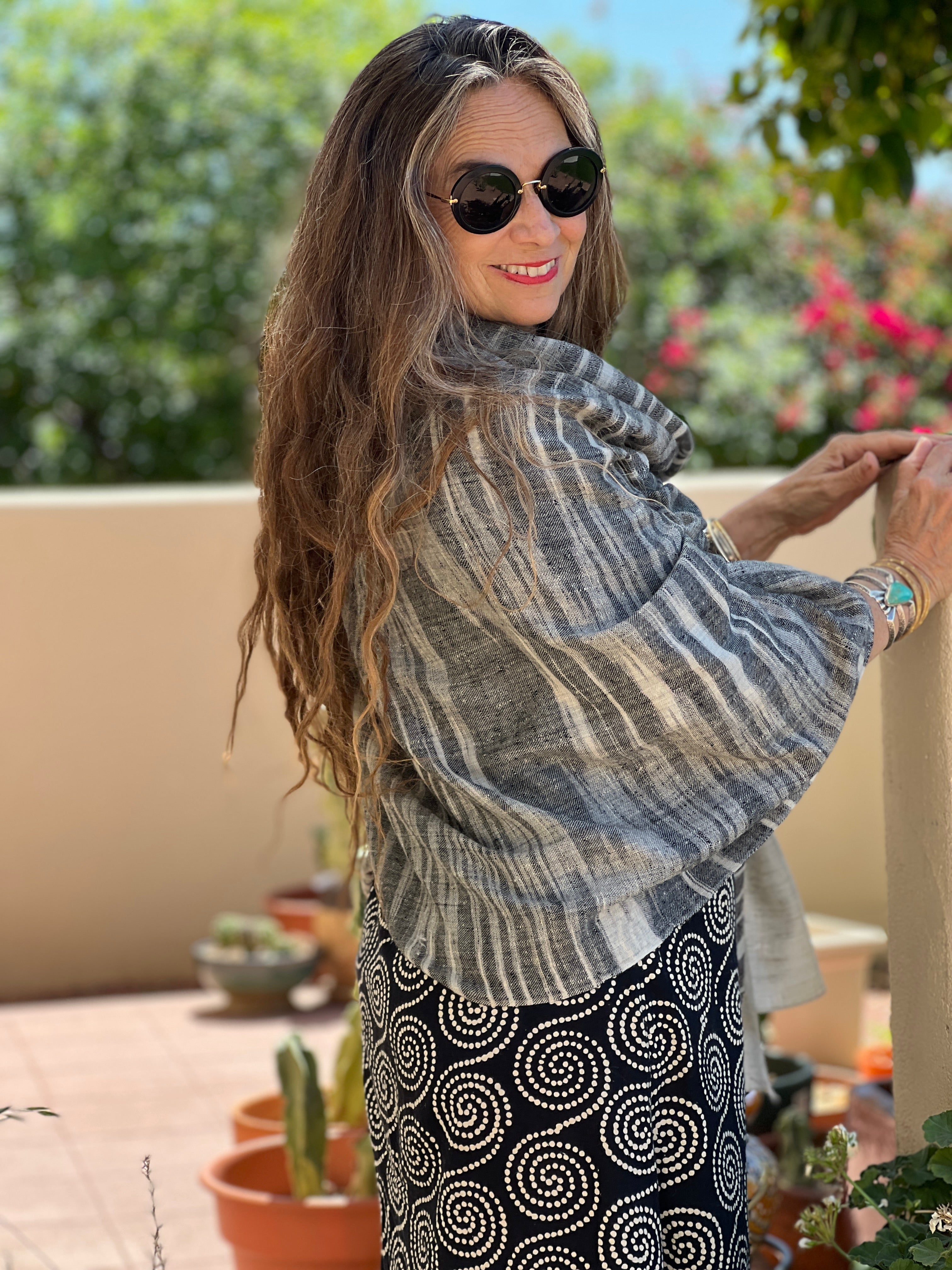 Pangong Pashmina Ikat Shawl Natural Dyes Hand woven