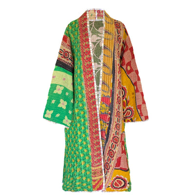 Jandra Cotton Vintage Quilted Kantha Coat ONE OF KIND