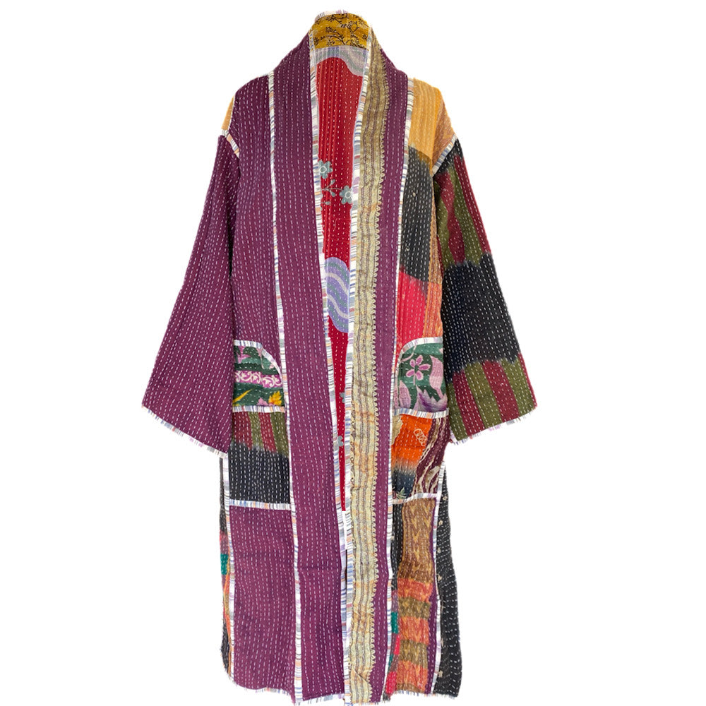 Sayuri cotton quilted vintage kantha coat