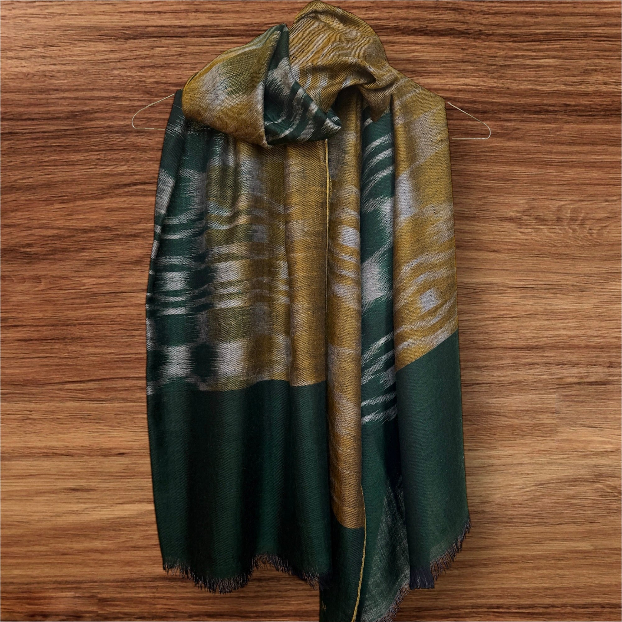 Majuli Midnight Ikat Pashmina Shawl