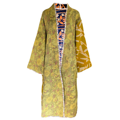 Aalia Vintage Cotton Kantha Coat One of a Kind