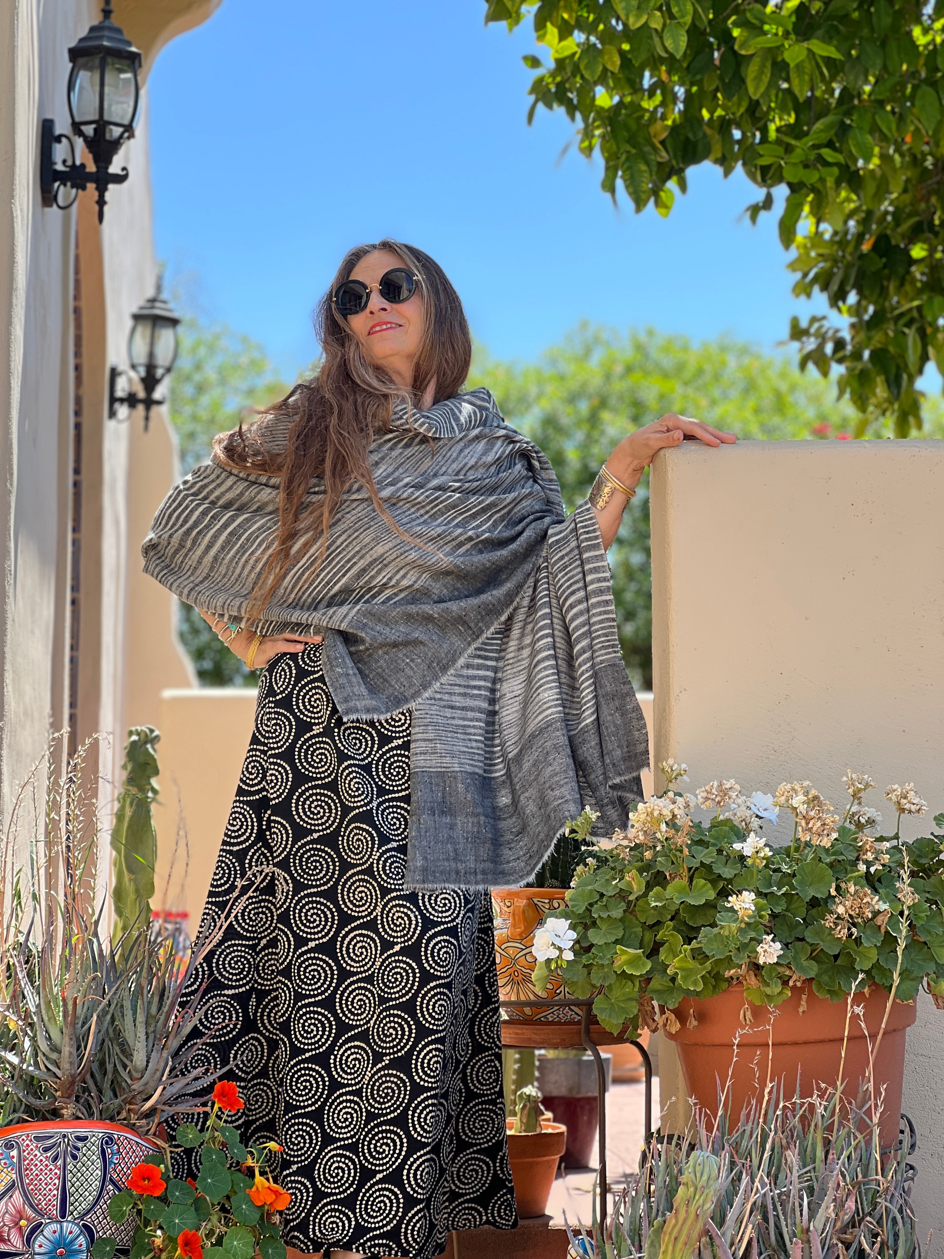 Loktak Pashmina Ikat Shawl Natural Dyes Hand Woven
