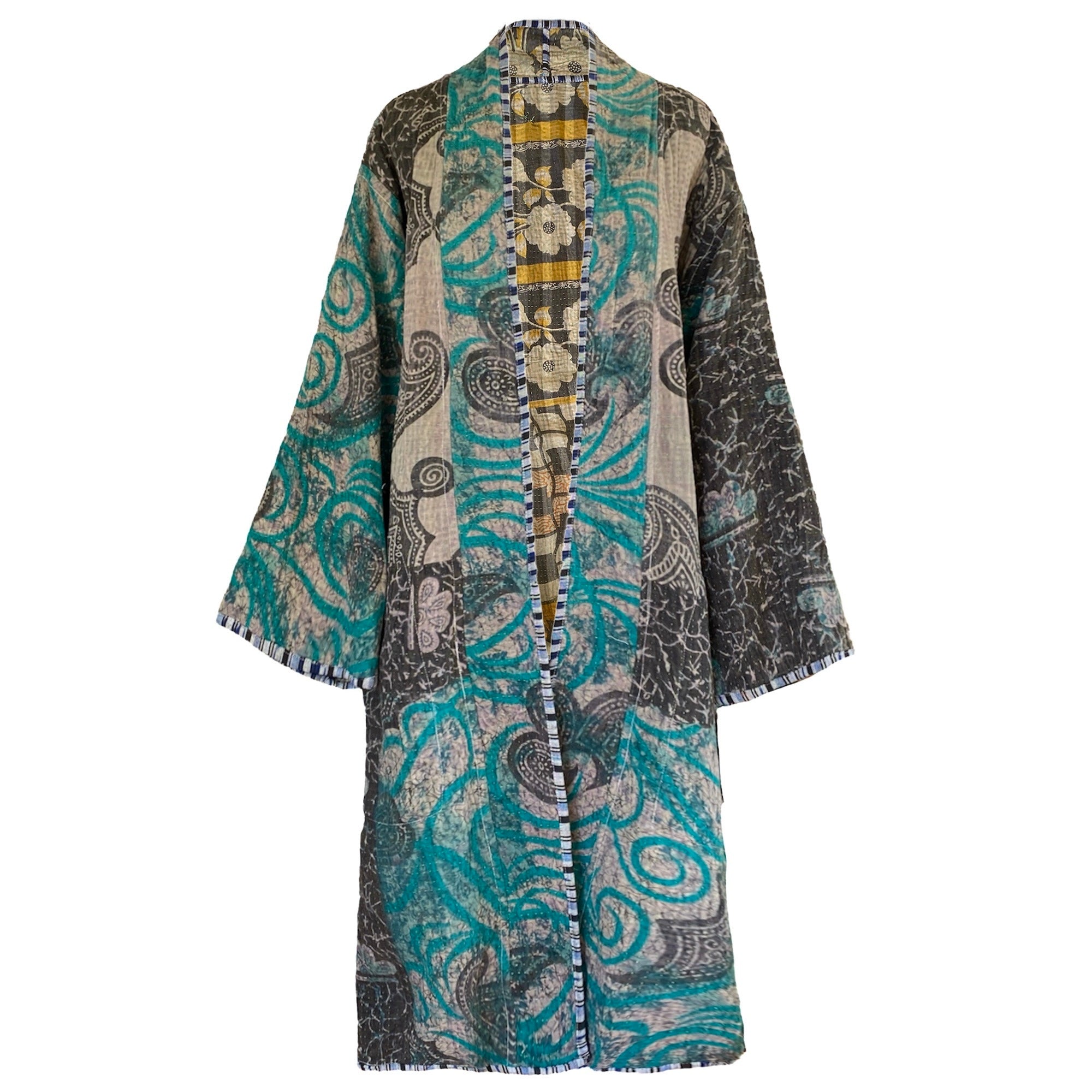 Keya Cotton Vintage Quilted Kantha Coat ONE OF KIND