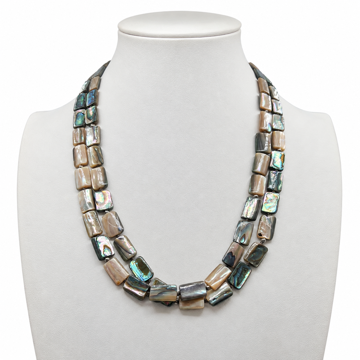 Abalone and Heishi Shell and Turquoise Necklace Santo Domingo