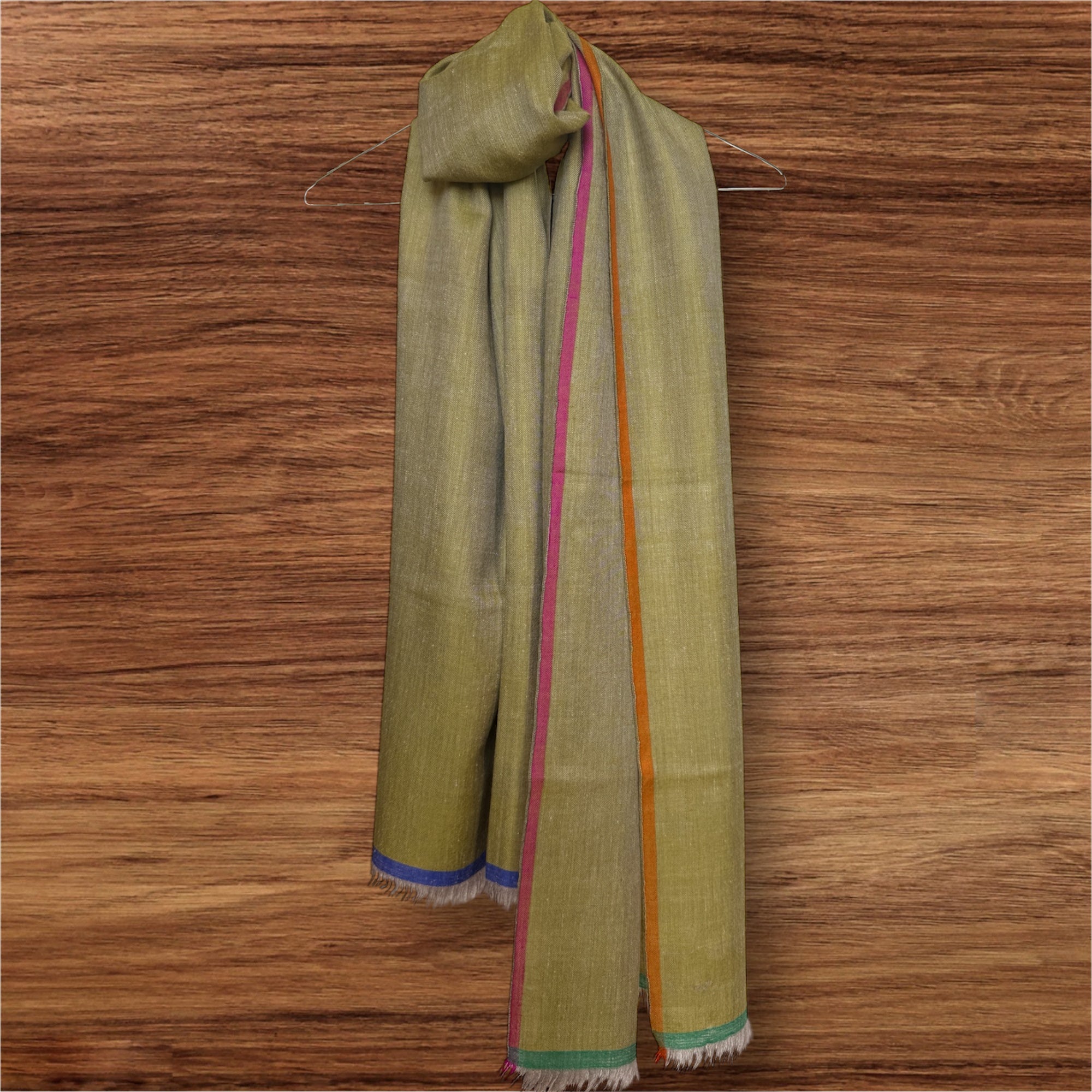 Diwar Olive Pashmina Shawl One of a Kind