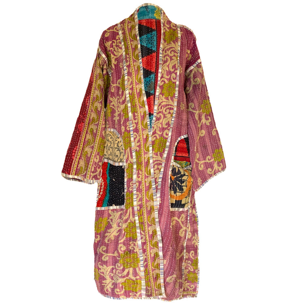 Reeva cotton quilted vintage kantha coat One of a Kind