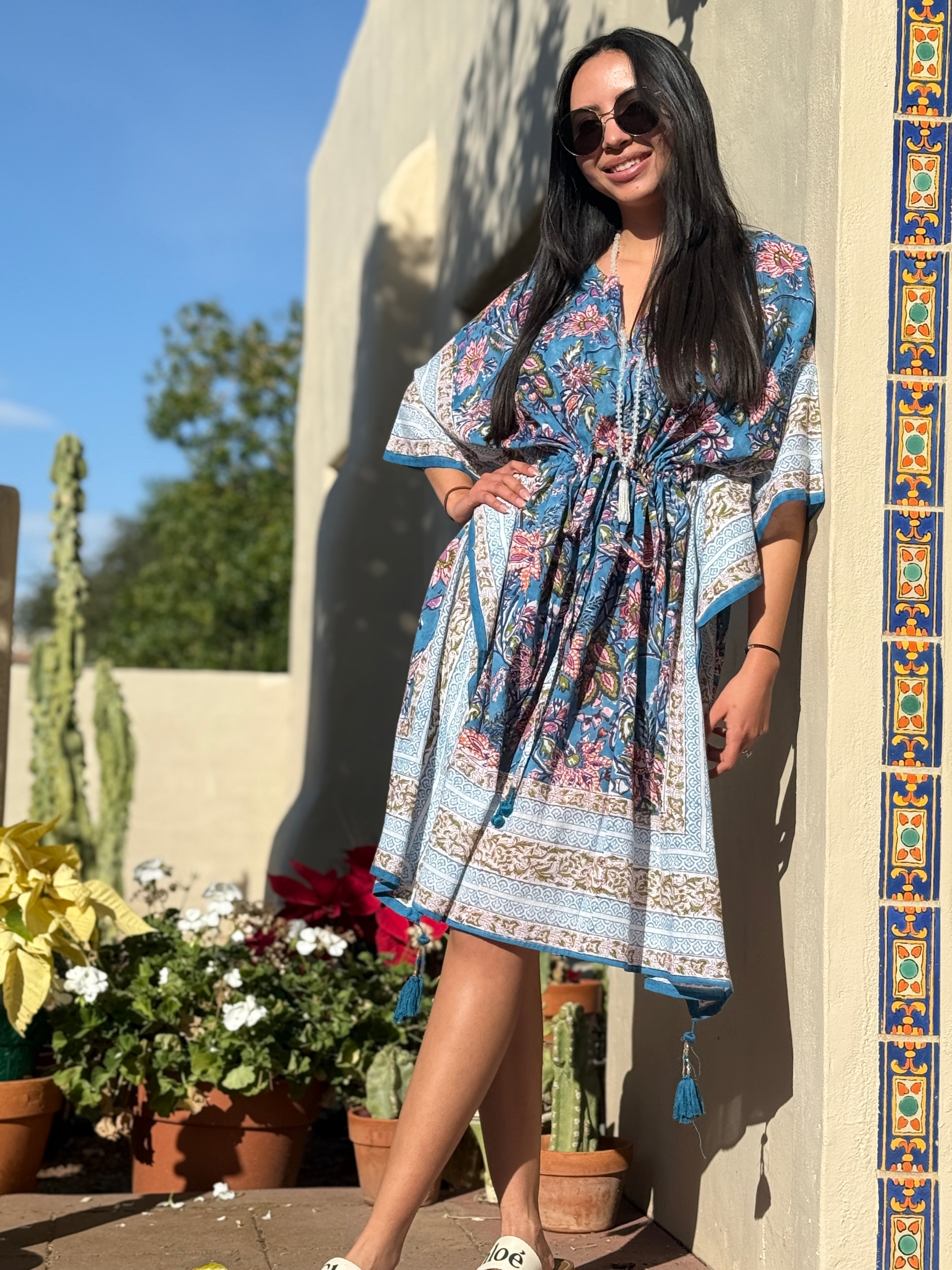 Moorea Floral Midi Kaftan Dress