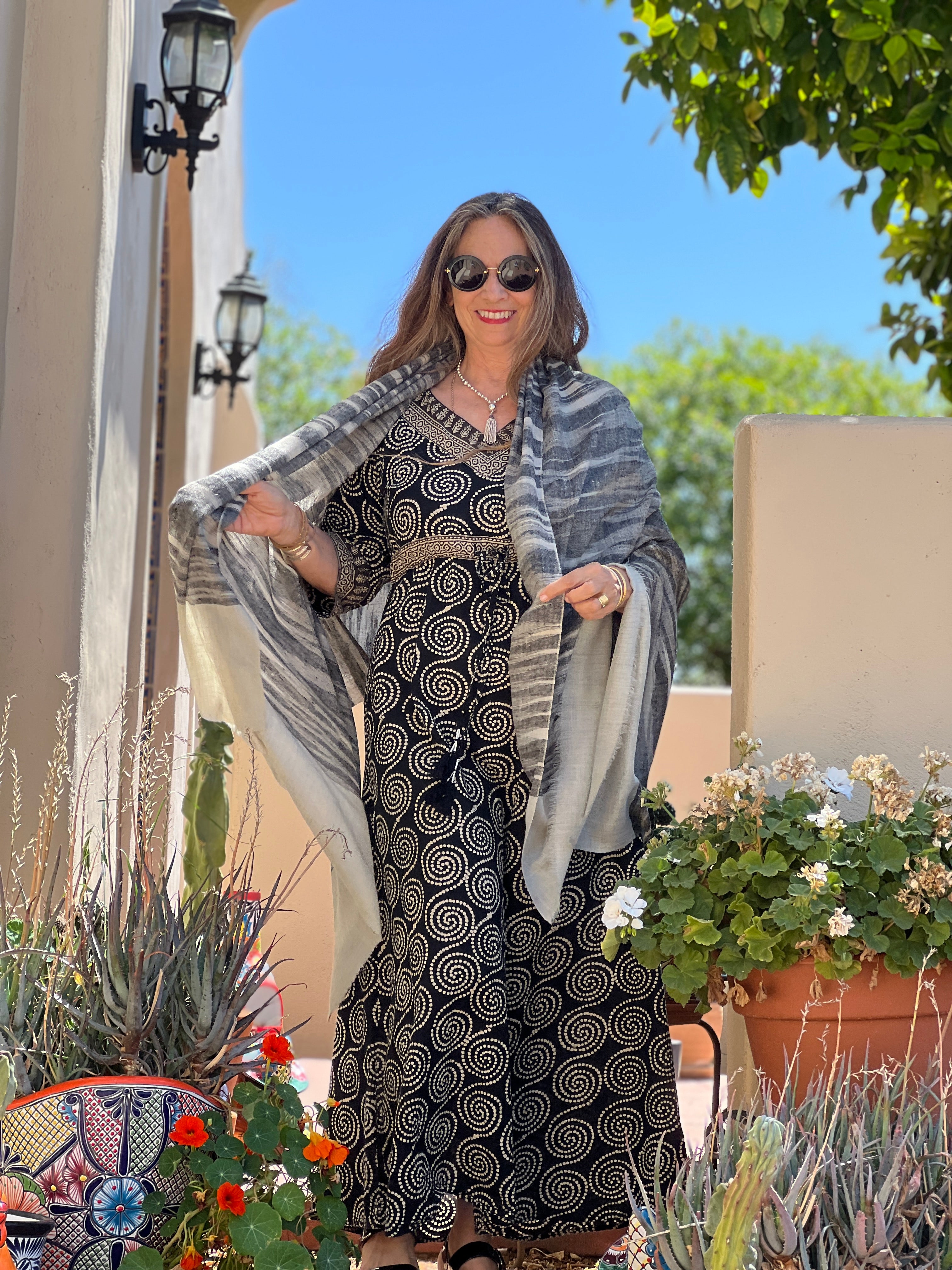 Pangong Pashmina Ikat Shawl Natural Dyes Hand woven