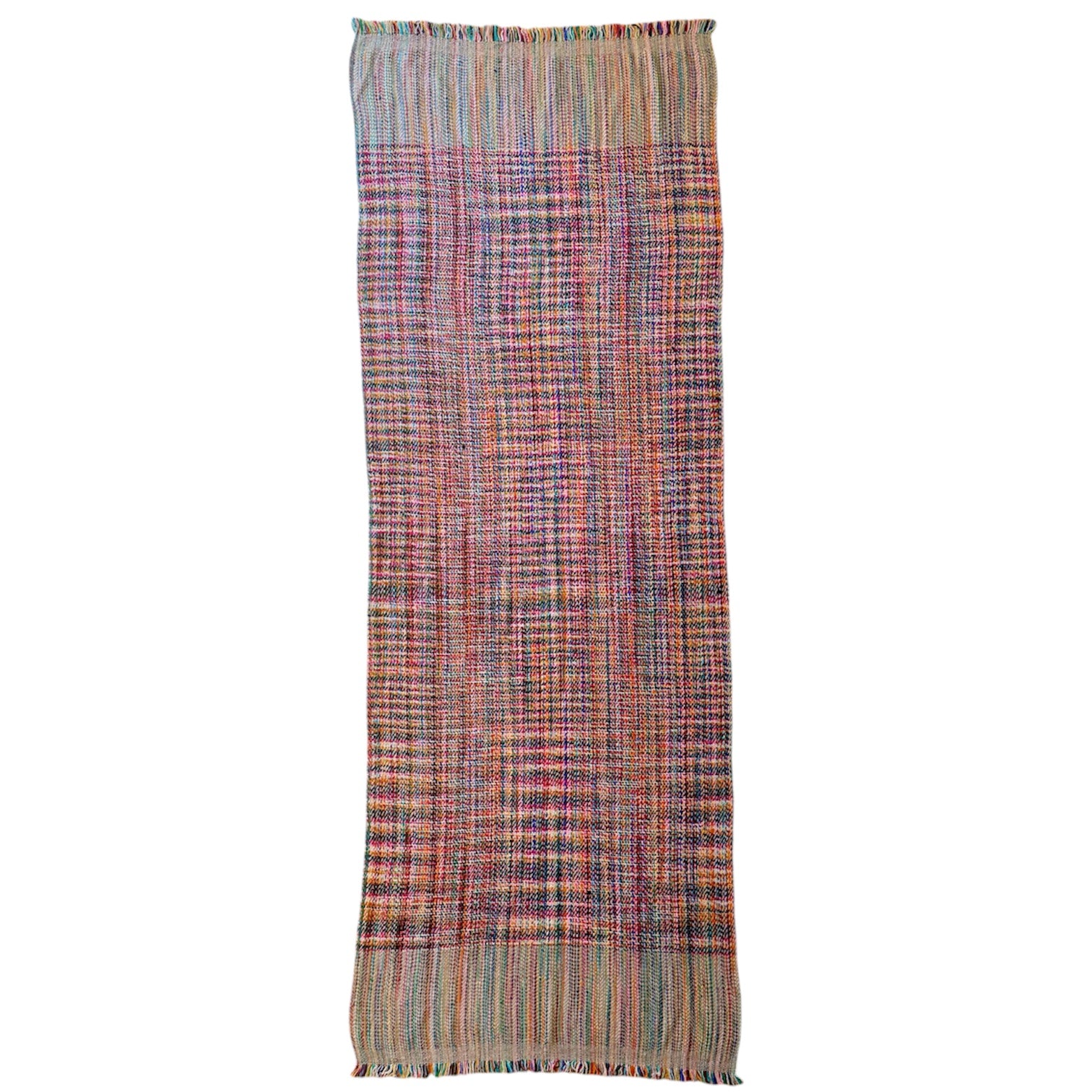 Pink Madras Plaid Pashmina Shawl One of a Kind