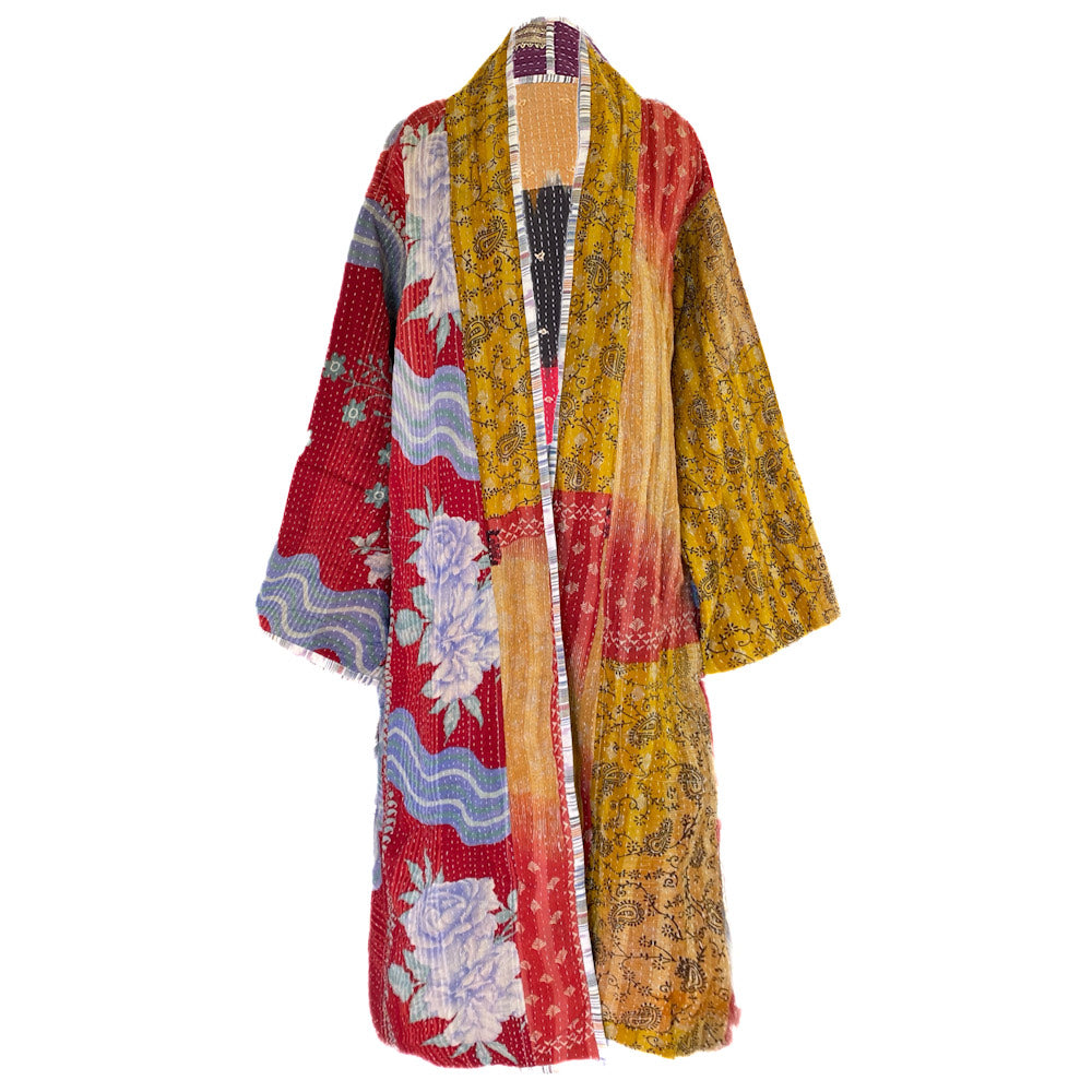 Sayuri cotton quilted vintage kantha coat