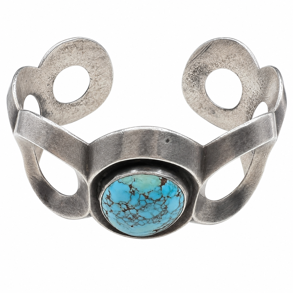 Vintage Rare #8 Turquoise and Silver Bracelet Navajo