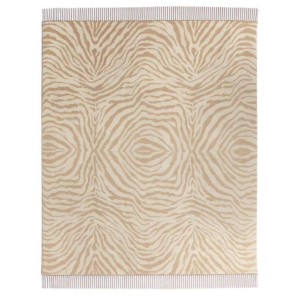 Italian Cashmere Wool Zebra Throw Blanket