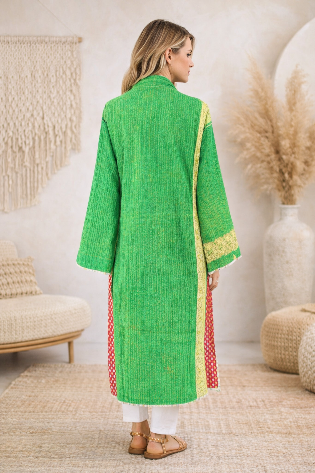 Kalapathar Cotton Kantha Coat One of a Kind