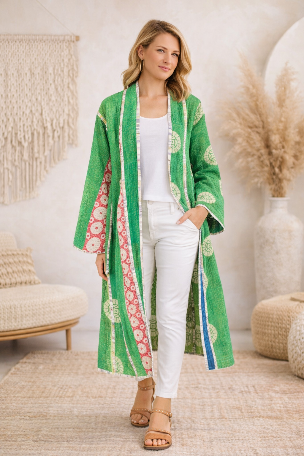 Kalapathar Cotton Kantha Coat One of a Kind