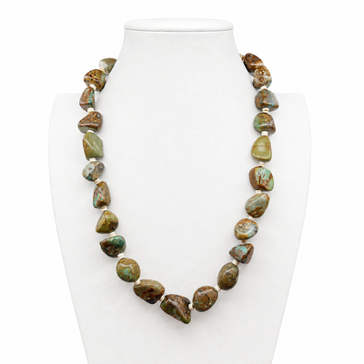 Chunky Royston Turquoise Nugget Necklace Santo Domingo