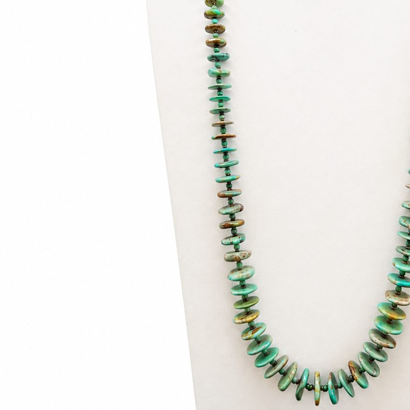 Vintage Rare Fox Green Turquoise Necklace