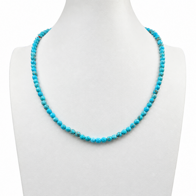 Collector's Diamond Cut Sleeping Beauty Turquoise Necklace Santo Domingo