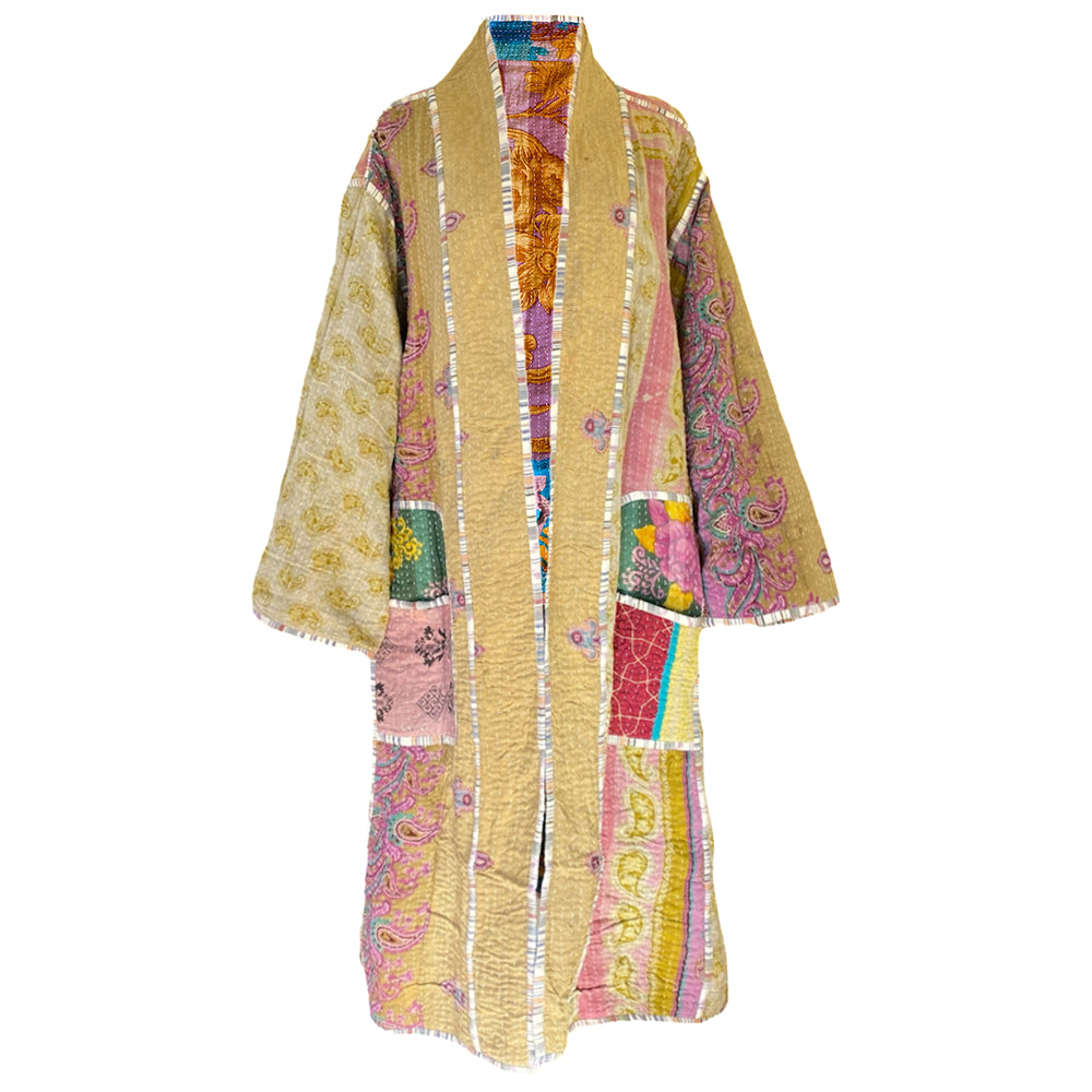 Nayla cotton quilted vintage kantha coat