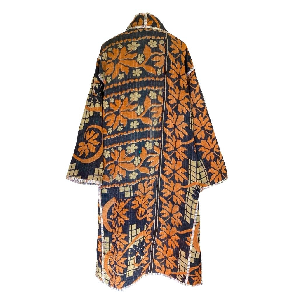 Aalia Vintage Cotton Kantha Coat One of a Kind