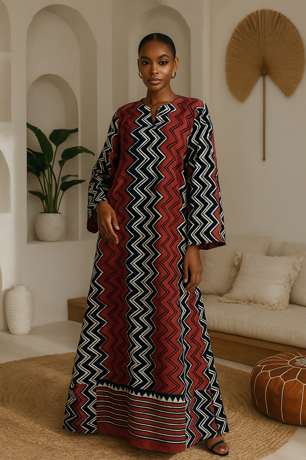 Darjeeling Maxi Cotton Tunic Dress Natural Dyes