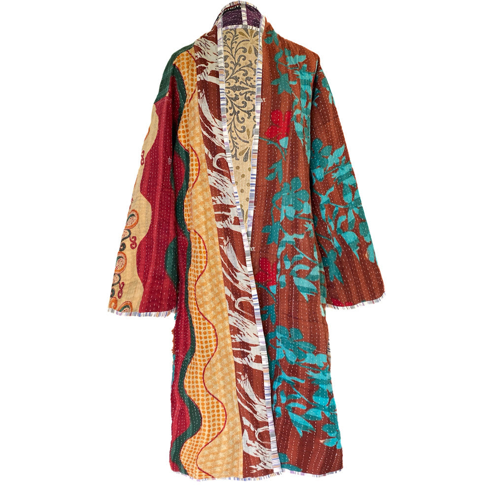 Oyintsa Cotton Quilted Vintage Kantha Coat One of a Kind