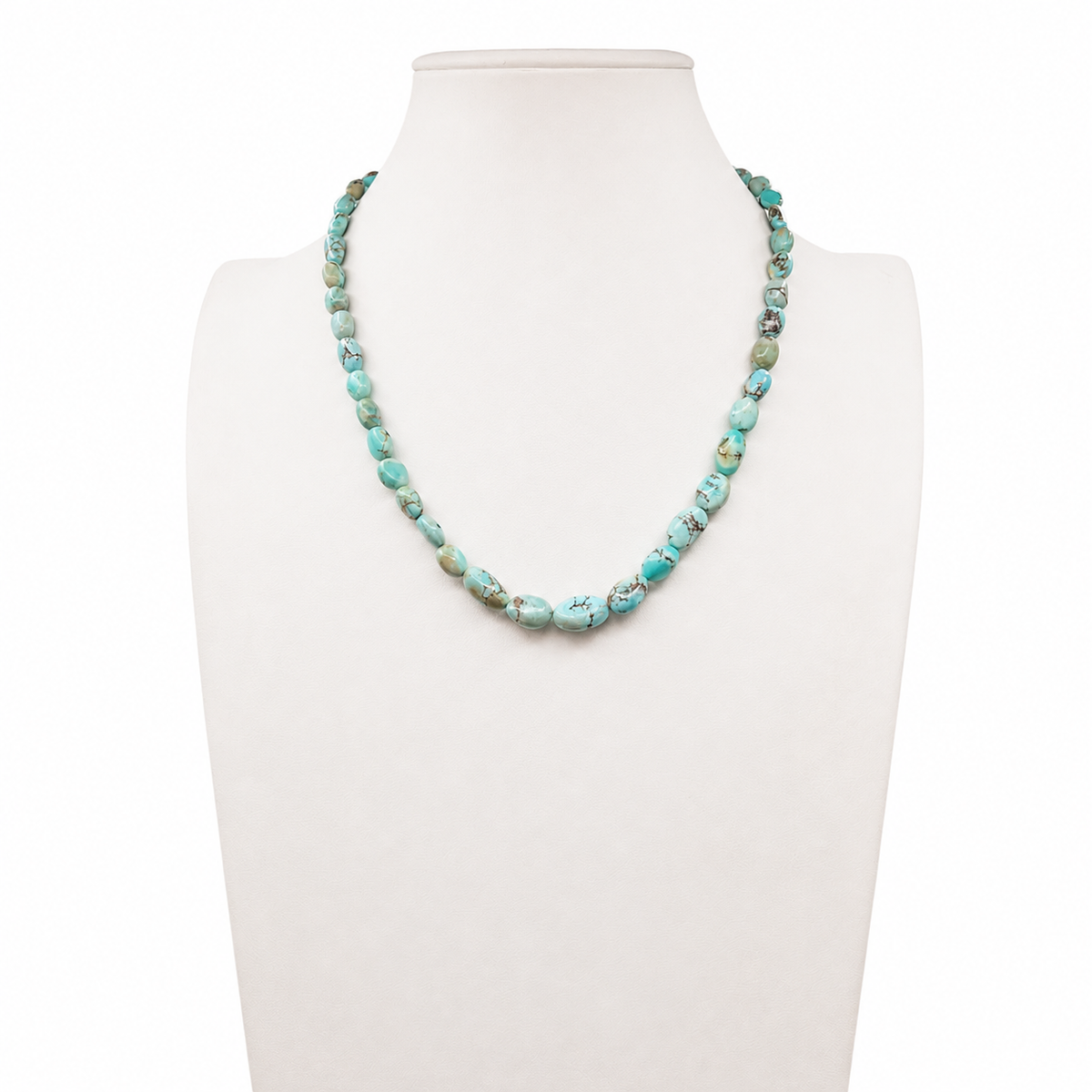 Exotic Rare Golden Hill Turquoise Graduated Necklace