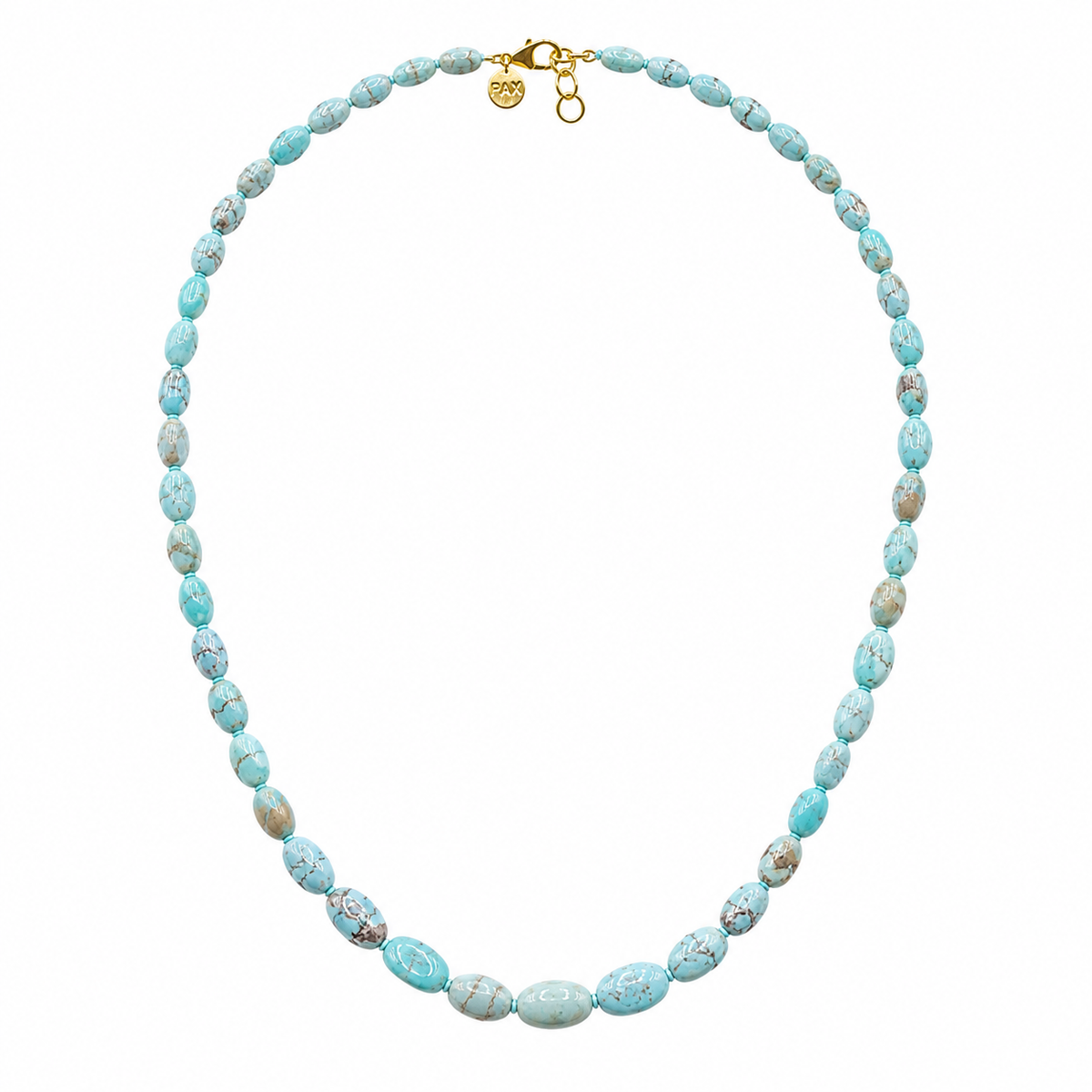 Exotic Rare Golden Hill Turquoise Graduated Necklace