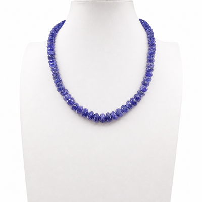 Extraordinary Tanzanite Faceted Graduated Necklace
